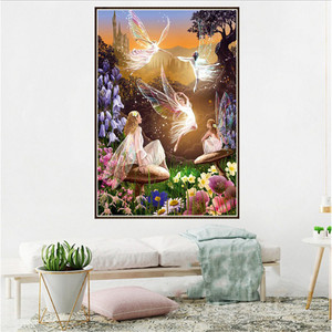<span class=keywords><strong>Di</strong></span> alta qualità della tela <span class=keywords><strong>di</strong></span> canapa farfalla fata diamante eco-friendly pittura a mano - Product Image 2