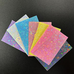 50 Fundas Protectoras para Tarjetas Fotográficas Kpop con Diseño de Corazón Láser Intermitente, Varios Colores, 61x91mm, Fundas Transparentes Holográficas - Product Image 3