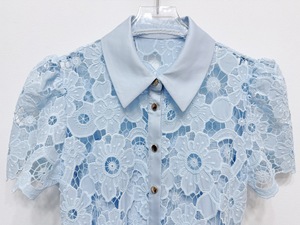 <span class=keywords><strong>Vestido</strong></span> casual largo Bettergirl 2026 para Ramadán, <span class=keywords><strong>azul</strong></span> claro, con bordado calado a láser, corte ajustado. - Product Image 5