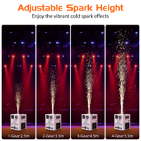 Machine à feux d'artifice à étincelles froides 800W pour mariage et fête, équipement d'effets spéciaux de scène DMX512 avec télécommande et flight case