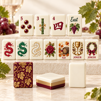 Jeu de tuiles de Mahjong américain avec motif Vigne et Raisin, en acrylique, sac de transport inclus, idéal pour cadeau de vin, vente au détail et personnalisation de marque