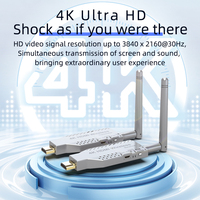 أحدث نظام نقل صوت وفيديو لاسلكي بدقة 4K عبر HDMI، جهاز إرسال واستقبال بطول 50 مترًا، محول تمديد HDMI للكاميرا والكمبيوتر المحمول والكمبيوتر الشخصي إلى التلفزيون وجهاز العرض