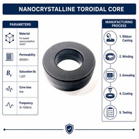 Noyau toroïdal nanocristallin d'usine, instrument de mesure de précision classe 0.1, OEM ODM