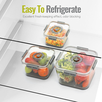 Transparante PET plastic keuken fruit- en groente bewaardoos, luchtdicht, BPA-vrij, food grade, stapelbaar, modern design, voor de koelkast