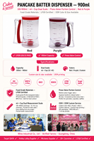 Distributeur de pâte à pâtisserie 900 ml, outils de pâtisserie, distributeur de pâte à farine pour cupcakes, biscuits, gâteaux, muffins
