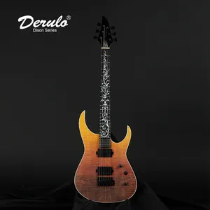 Электрическая гитара Derulo OEM, 6 струн, Высококачественная электрическая гитара, под заказ, с кленовым покрытием
