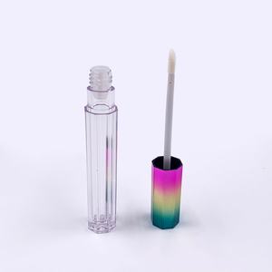 Custom Transparent Round Empty Lip Gloss Wand Tube Plastic Lip Balm Container for Cosmetics - Product Image 2