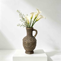 Vas Pitcher MGO Distressed, Vas Amphora Bertekstur, Vas Meja Rustic Farmhouse untuk Bunga Segar & Kering, Dekorasi Meja Rumah