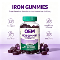 Gummies de Fer Naturel 25mg avec Racine de Betterave et Vitamine C Sans OGM Complément Alimentaire Délicieux à Mâcher pour le Bien-être