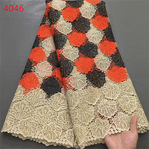 4046 di alta qualità prezzo all'ingrosso ultimo tessuto di pizzo Guipure con pietre per africano sposa corda da sposa tessuto vestito - Product Image 6