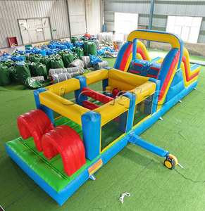 Murah anak-anak Dmuchany placlay Zabaw peralatan tiup Combo rumah Luncur rumahan rintangan pertempuran permainan - Product Image 2