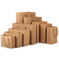 Sacs cadeaux en papier kraft recyclé écologiques, poignées en ruban durables, taille/couleur/logo personnalisables pour l'emballage de chaussures et de vêtements