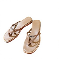 Chaussures de luxe pour femmes 2026, de haute qualité, en cuir véritable, semelle extérieure en caoutchouc, confortables, pour l'extérieur, tongs et sandales d'été