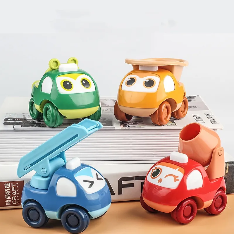 Children's inertial toy car fall-resistant cartoon cute sliding engineering car gift toy boy christmas gift