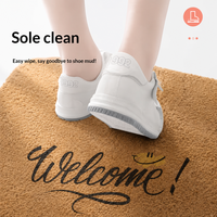 Tapis d'entrée personnalisé à motif floral, décoration de ferme, paillasson en polyester imitation fibre de coco pour vente en gros, tapis de sol extérieur