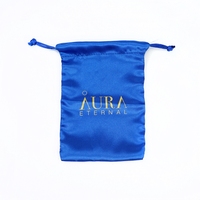 Pochette en satin imprimé sur mesure avec cordon de serrage, sac cadeau pour bijoux avec impression de logo