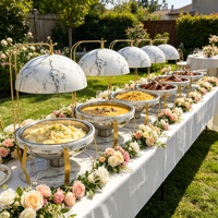 Ensemble de réchauds suspendus en marbre pour banquets d'hôtel, chauffe-plats de luxe pour buffets, service de traiteur, hôtels, resorts, galas, terrasses