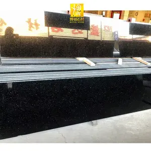 BOTON STONE Polished Black Galaxy Granite Countertops Kitchen for Granite Top Tables Granito Floor Tiles Vanity Tops