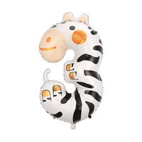 Ballon en plastique imprimé par transfert thermique de 40 pouces, motif animaux, 3 couleurs, pour décorations de fête de Noël - Utilisation adulte