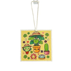 Éponge en pulpe de bois Yi Ze Cartoon 8,6x8,6x0,2cm, tampon de nettoyage absorbant pour cuisine, design imprimé, éponge magique pour usage domestique - Product Image 1