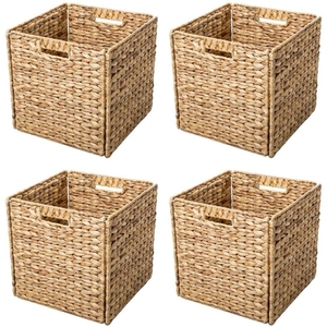 Custom <b>Collapsible</b> Water Hyacinth Seagrass Woven <b>Storage</b> Basket Home Organizer Bulk Wholesale Vietnam Supplier - Product Image 5