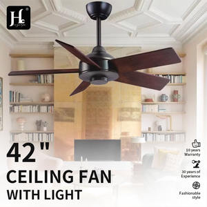 Ventilateur de plafond moderne de luxe de 48 pouces à 4 pales en bois, télécommande, moteur CC en cuivre pur, 5 pales, lampe ABS, ventilateur de refroidissement d'air disponible - Product Image 2