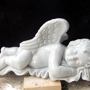 Chinese white marble angel headstones for babies