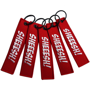 2024ホット販売プロモーションカスタム刺繍織り飛行機キーホルダー生地ブランクキーホルダー荷物タグ刺Embroideryジェットタグ - Product Image 3