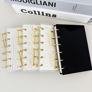 Mini Raccoglitore A7 in Acrilico con 6 Anelli Dorati, Copertina Rigida per Diario e Quaderno Personalizzabile con Varie Pagine Interne - Product Image 1