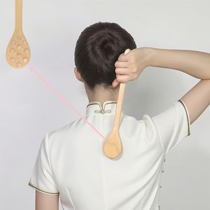 <span class=keywords><strong>Percussor</strong></span> Corporal Portátil com Cabo de Madeira de Faia e Massageador de Acupressão de Quartzo Rosa com Contas de Cristal Natural para Massagem Corporal Completa - Product Image 1