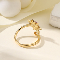 2025 mode nouvelle bague ouverte en laiton 18K or pierre décorative soleil fête cadeau