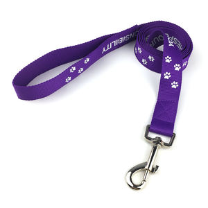 Hondenhalsband en riemset met gepersonaliseerd logo, metalen haak en merklogo, inclusief harnas. - Product Image 2