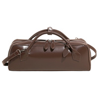 Sac à main de créateur en forme de Teckel avec bandoulière amovible, en cuir PU végétalien marron vintage, sac Boston à bandoulière, logo OEM