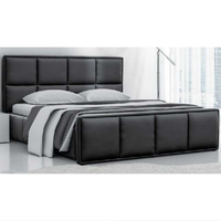 Lits de luxe rembourrés en cuir PU capitonné, cadre en plastique, blanc, noir, gris, tailles double, queen, king, avec échelle, style moderne