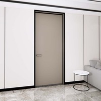 Plaque d'insertion de 45mm de conception moderne et simple Porte en bois en aluminium imperméable et durable avec fonction coupe-vent pour l'intérieur de la maison Chambre à coucher