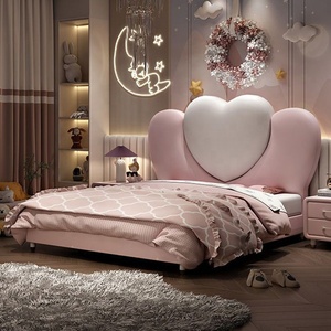 Set <span class=keywords><strong>Letto</strong></span> Principessa Moderno per Bambine, <span class=keywords><strong>Letto</strong></span> a Forma di Cuore con Struttura in Legno Imbottita e Pelle Morbida, con Contenitore, Misure Singolo/Matrimoniale - Product Image 6