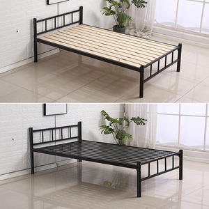 Cama Individual Plegable Minimalista Moderna para Dormitorio <span class=keywords><strong>de</strong></span> Empleados, Cama <span class=keywords><strong>de</strong></span> Hierro Reforzada <span class=keywords><strong>de</strong></span> <span class=keywords><strong>90</strong></span> cm, Cama para Siesta para el Hogar - Product Image 4