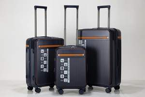 Valise thermoformée en PC de style nouveau avec poche avant et double fermeture éclair antivol, tube en aluminium et serrure à code. - Product Image 4