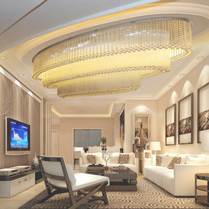 Lámpara de Araña de Cristal Rectangular con Acabado Dorado, LED E26, 3500K Blanco Cálido, Altura Ajustable, Ra90 CRI, Garantía de 5 Años, Iluminación para Hoteles - Product Image 2