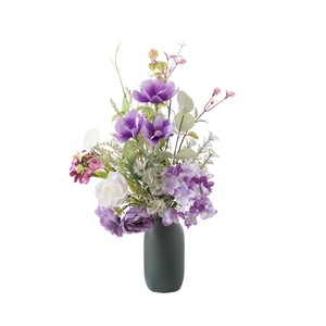 CallaFloral Bouquet de fleurs artificielles à tenir à la main, Hortensia violet et blanc, Camélia, Décoration de mariage et de maison CF01330 - Product Image 5