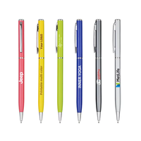 Stylo bille métallique pour commandes en gros, approvisionnement stable, corps fin, encre noire, usage bureau et scolaire, pour la revente, logo personnalisé