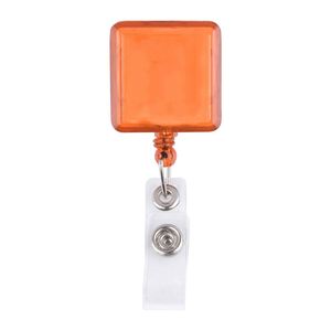 Custom Logo Printed Retractable Badge Holder Reel <b>Square</b> Badge Holder With Belt Clip Camping <b>Key</b> Ring for Name Card Keychain - Product Image 4