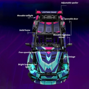 รถสปอร์ตไซเบอร์พังก์บังคับวิทยุ ชุดตัวต่อ 1000+ ชิ้น ของเล่นแบบจำลองรถซูเปอร์คาร์สุดเท่ห์ - Product Image 4