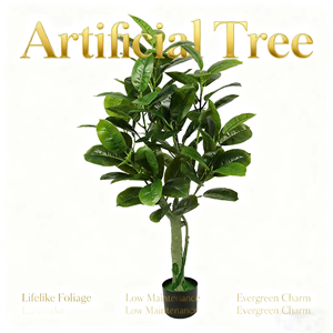 Alta Simulação Planta Em Vaso De Plástico <span class=keywords><strong>Artificial</strong></span> De Árvore De Borracha Plantas Artificiais Para Decoração De Jardim - Product Image 3