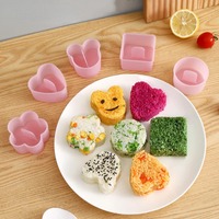Lot de 5 moules à riz rapide, moule à sushi, découpe-sandwich, machine à bento DIY amusante pour la maison