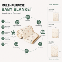 Couverture pour bébé respirante en coton mousseline brodé double face et à pois gaufrés, personnalisée par le fabricant