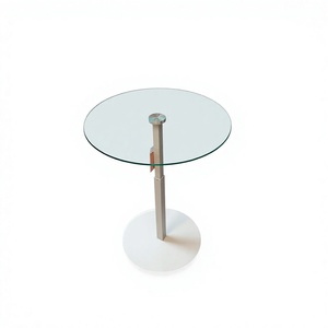 Pneumatic <b>Adjustable</b> Height <b>Table</b> with Tempered Glass Top,Metal <b>Legs</b>, Lift-Up Design, Multifunctional Home Furniture for Office - Product Image 1