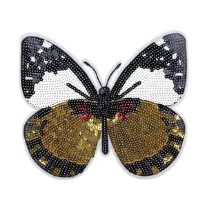 Benutzer definierte Chenille Stickerei Rohlinge Schmetterling Applique Filz Herz Patch Socken Stickerei Eisen auf Patches Schmetterling für Kleidung