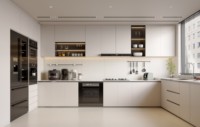 Cuisine économique de petite taille, ensembles complets modernes, utilisation hôtelière, armoires de cuisine modulaires en bois massif de haute qualité, écologiques