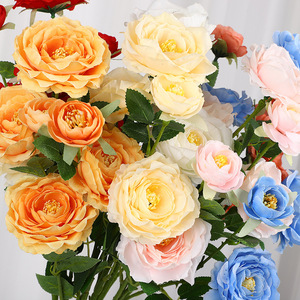 Ramo de Rosas Artificiales de Seda, 6 Cabezas, Perfumadas, Decoración para Bodas y Hogar, Multicolor - Product Image 2